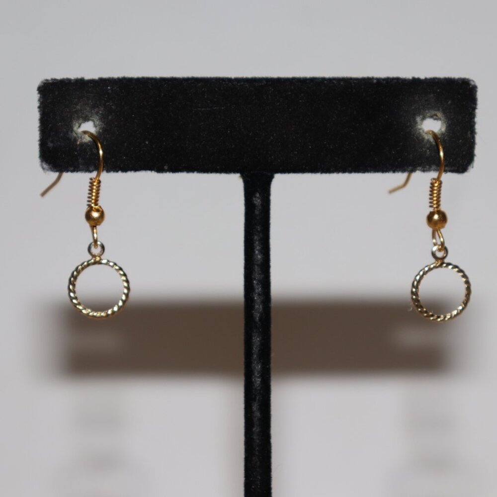 💛✨ Gold Circle Dangle Hook Earrings · 1" Tall · clean modern shine